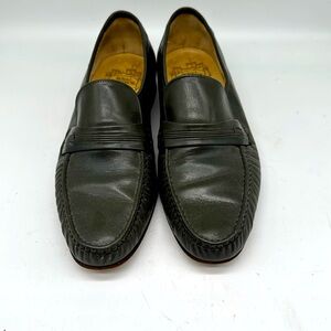 Grenson Green Leather Loafers